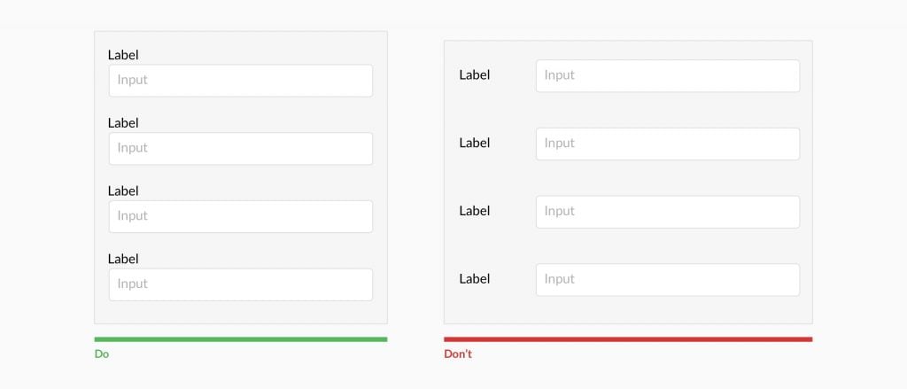 Top align labels