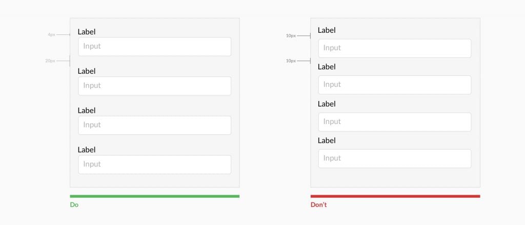 Group labels with their inputs